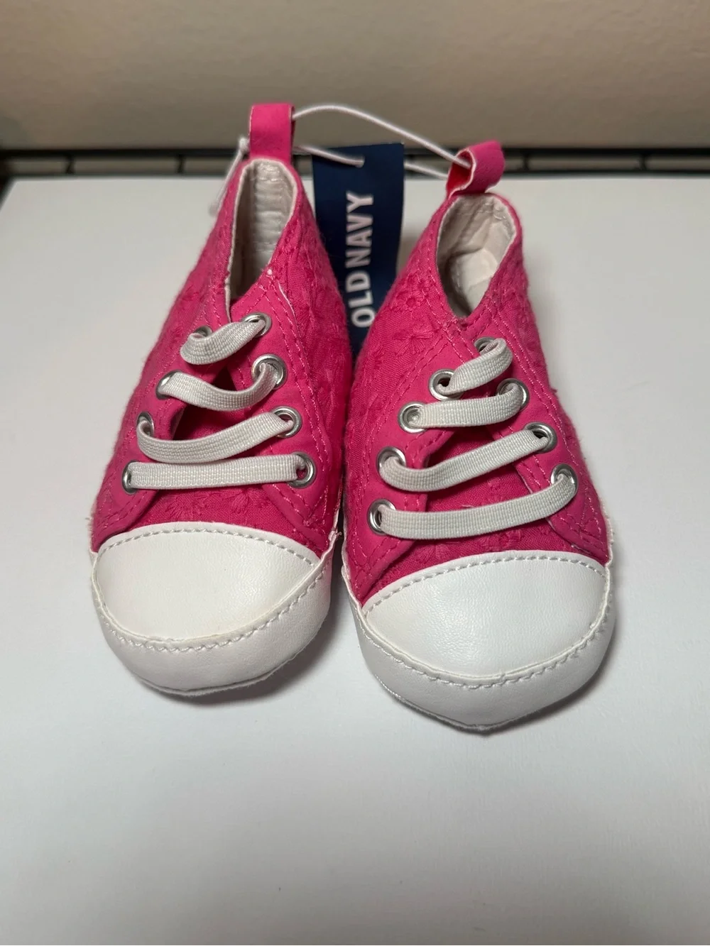 Old Navy Pink Lace Slip-On Baby Sneakers